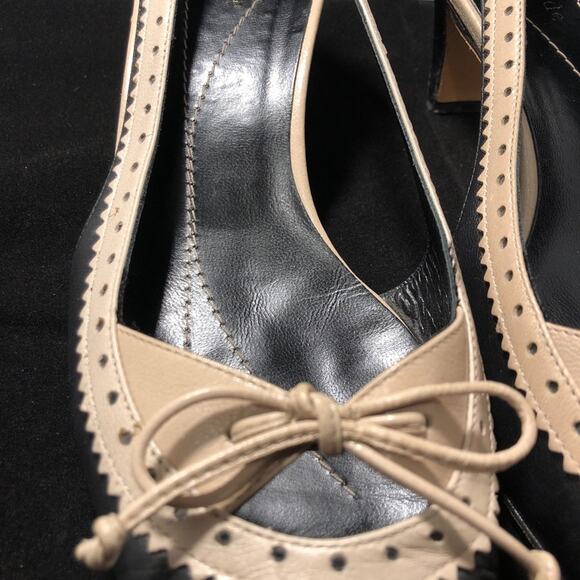 Kate Spade Two Tone Square Toe Oxford Style Heels - Picture 10 of 13